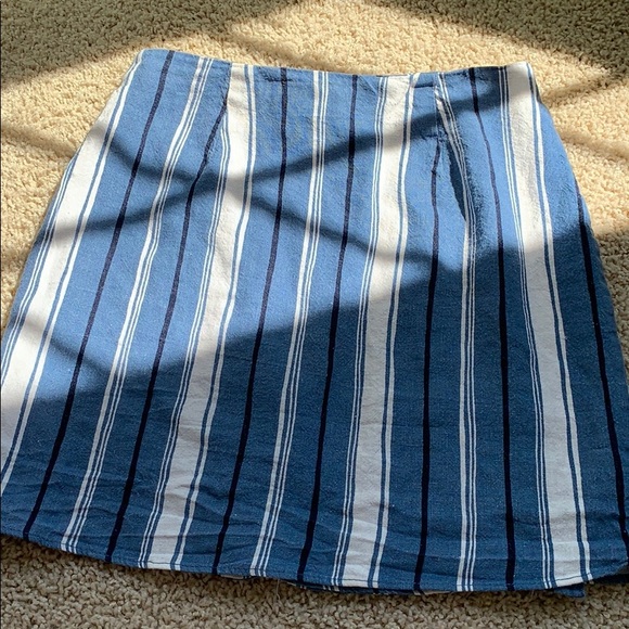 Dry goods blue and white stripe button skirt - Picture 3 of 3